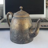 Посребрен английски антикварен чайник , снимка 2 - Антикварни и старинни предмети - 38506816