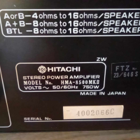 HITACHI HMA-8500 MK II, снимка 4 - Ресийвъри, усилватели, смесителни пултове - 44933698