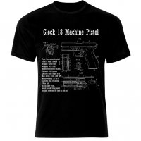 Мъжка Тениска Glock 18 Mashine Pistol Blueprint Patent Handgun Le Pistolet , снимка 1 - Тениски - 28311690