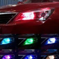 За фарове авто дистанционно с 2бр многоцветни LED светлини 6SMD за кола, снимка 2 - Аксесоари и консумативи - 27594433