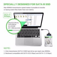 SATA кабел USB 3.0 преходник свързване на HDD SSD хард дискове към лаптоп компютър сата кабел, снимка 3 - Кабели и адаптери - 27772592