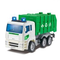 Зелен камион за рециклиране на отпадъци със светлина и звук Камион за боклук, снимка 1 - Коли, камиони, мотори, писти - 43102843
