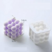 Силиконов молд за свещи 3D кубче с 9 топки , куб с 3 реда по 9 топчета за фондан , 27 топки, снимка 2 - Други - 39782186