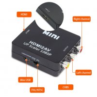 АКТИВЕН преходник HDMI към  AV,RCA(чинчове) + Гаранция, снимка 3 - Кабели и адаптери - 27567679