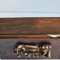 дървена кутия с слончета, снимка 2 - Декорация за дома - 43988023