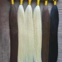 Кератинови кичури за удължаване и сгъстяване на коса 100% естествена коса, снимка 1 - Аксесоари за коса - 41318573
