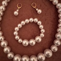 Колие от перли,гривна и обеци, снимка 2 - Бижутерийни комплекти - 43881751