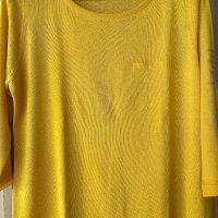 Жълта блуза фино памучно плетиво, снимка 3 - Блузи с дълъг ръкав и пуловери - 39099589