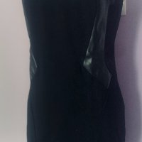 Нова къса черна рокля с тюл и кожа на TFNC London, снимка 2 - Рокли - 28388975