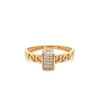 Златен дамски пръстен 2,04гр. размер:59 14кр. проба:585 модел:21896-2, снимка 1 - Пръстени - 44134117