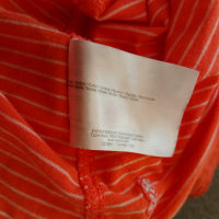 Блузка/тениска в оранжево на бели раета, снимка 8 - Тениски - 44932607