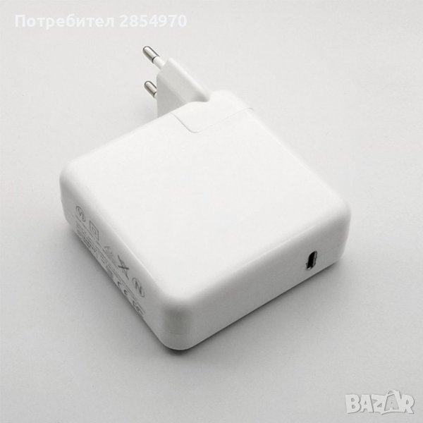 Захранващ адаптер заместител за Apple, 61W USB PD, USB-C конектор, снимка 1