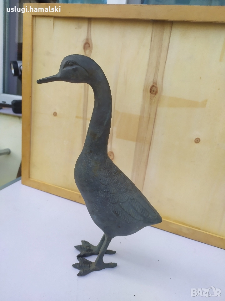 Голяма стара бронзова статуетка/фигура, снимка 1