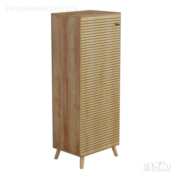 Шкаф за обувки Puzzle-home HM8954, ПДЧ, Натурален, 50Χ38Χ135Hcm., снимка 1