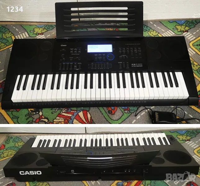 Синтезатор клавир CASIO CTK-6200 с динамична клавиатура и USB порт 5 октави, снимка 1