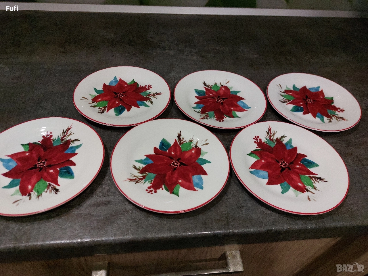 19 лв, 6 броя нови чинии, порцелан, с етикет, 15 см диаметър , снимка 1