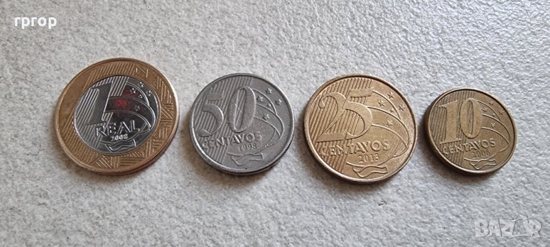 Монети. Бразилия. 10 ,25 и 50 сентавос  и 1 реал. 4 бр., снимка 1