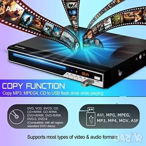 Gueray DVD плейър за телевизор Безплатен DVD CD плейър за всички региони HDMI-съвместим, компактен , снимка 1
