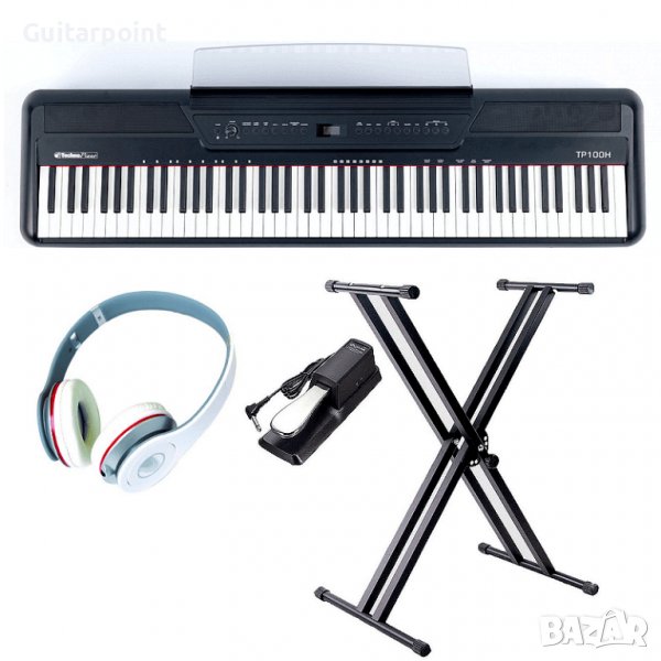 Комплект Technopiano TP-100H BK Дигитално пиано, Стойка, Педал, Слушалки, снимка 1