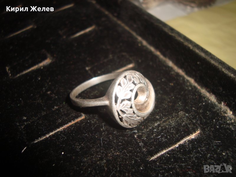 Стар СРЕБЪРЕН РЕТРО АРТ ПРЪСТЕН УНИКАТ РЪЧНА БИЖУТЕРСКА АЖУРНА ФЛОРАЛНА ИЗРАБОТКА СРЕБРО 22725, снимка 1
