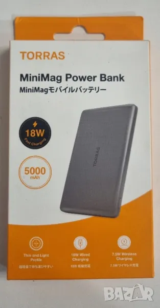Безжична магнитна външна батерия TORRAS 5000mAh, снимка 1