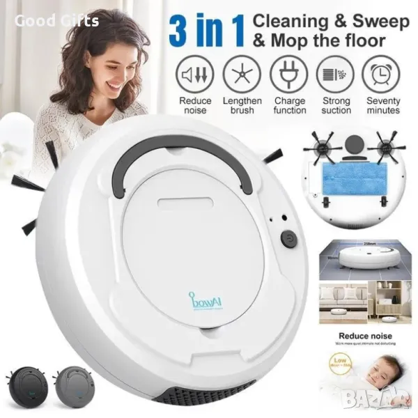 Прахосмукачка робот BowAI 3в1-иновативен домашен помощник в метенето,чистенето и миенето, снимка 1