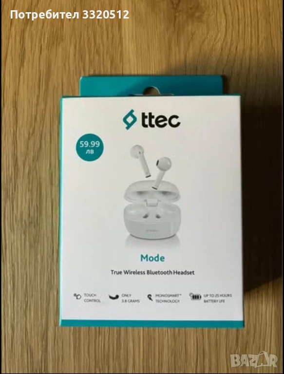 Нови безжични слушалки Ttec Mode TWS, снимка 1