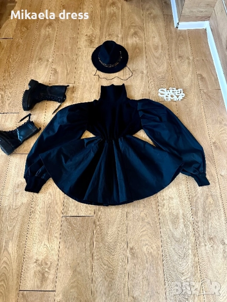 Красива черна рокля на марката Evis. Подходяща за специални събития и вечерни излизания. Изискан диз, снимка 1