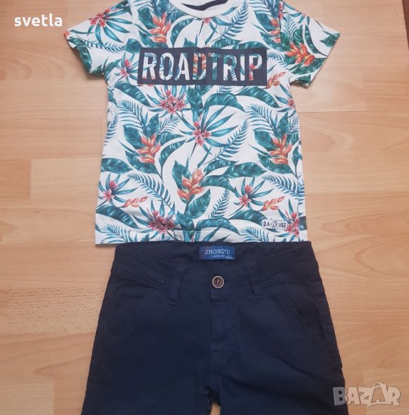 Страхотни къс панталон и блуза с къс ръкав, снимка 1