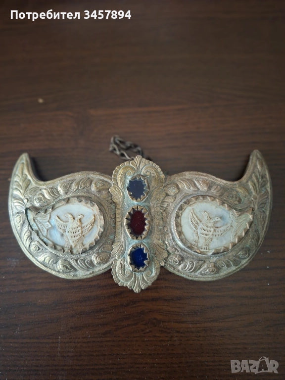 Възрожденски сребърни пафти със седеф, снимка 1