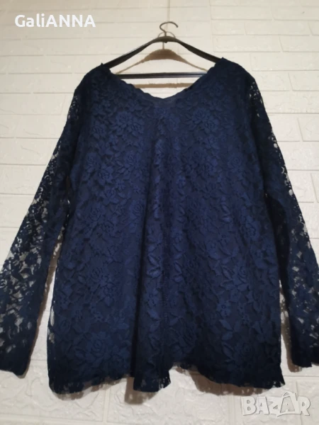 ДАНТЕЛЕНА ТУНИКА ТЪМНО СИНЬО 2XL-3XL, снимка 1