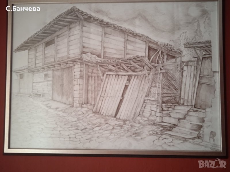 картина, графика под стъкло " Жеравна" в Картини в гр. Сливен ...