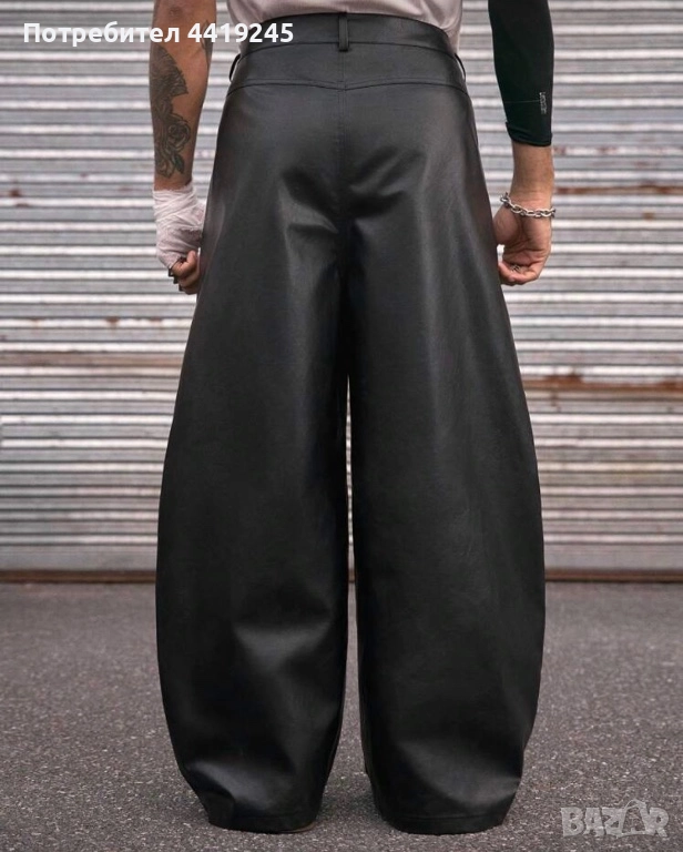 Мъжки черен широк панталон , снимка 1