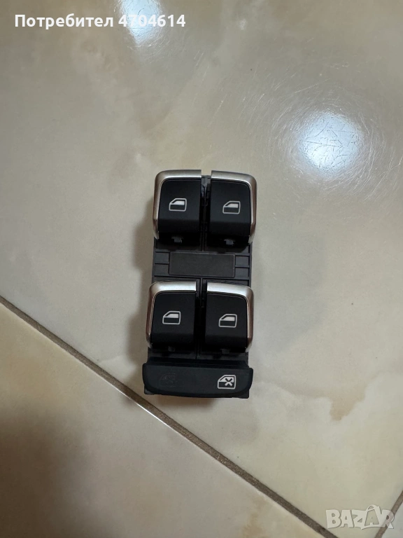 Бутони на ел. стъклата на шофьорската врата на Ауди Audi A8 D4 4H само за 30Eur. 4H0959851D, снимка 1