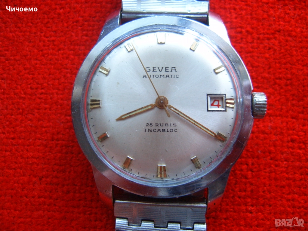 GEVEA automatic 25 rubis INCABLOC Швейцарски ретро мъжки часовник, снимка 1