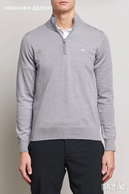 J.LINDEBERG Kian Tour Merino Zip Grey Melange, снимка 1