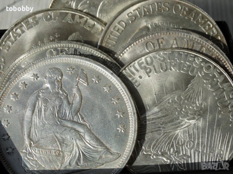 Седем монети от 1 долар, колекция, снимка 1