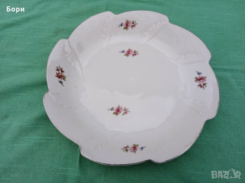 Стар български порцелан  Плато кръгло, снимка 1