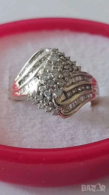 Златен пръстен с брилянти, снимка 1