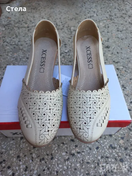 Дамски летни / пролетни обувки, сандали, беж, с етикет и кутия, нови, мострен модел, снимка 1