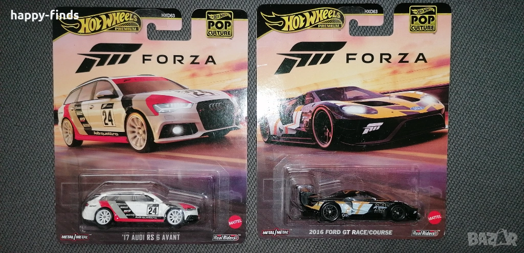 Hot Wheels Premium Pop Culture Forza `17 Audi RS 6 Avant, 2016 Ford GT Race/ Course, снимка 1
