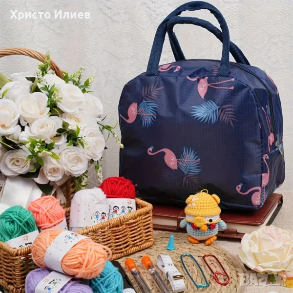Комплект за плетене на една кука за начинаещи с чанта 75 части, снимка 1