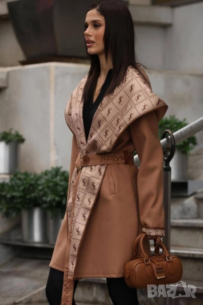 палто с колан ysl saint laurent , снимка 1