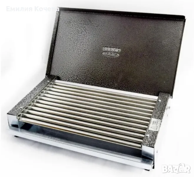 Електрическа скара 1600W, неръждаеми тръби и капак, снимка 1