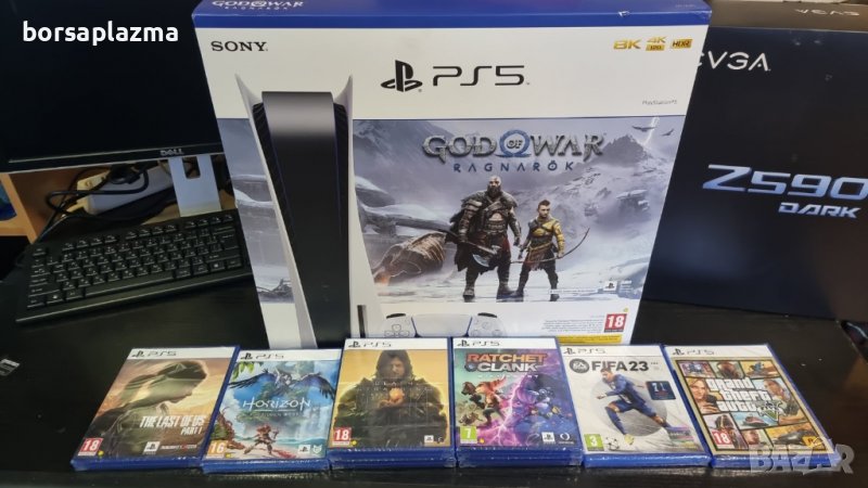 Ново !!! Конзола Sony Playstation 5 God of War + PS5 ПАКЕТ С ИГРИ, снимка 1
