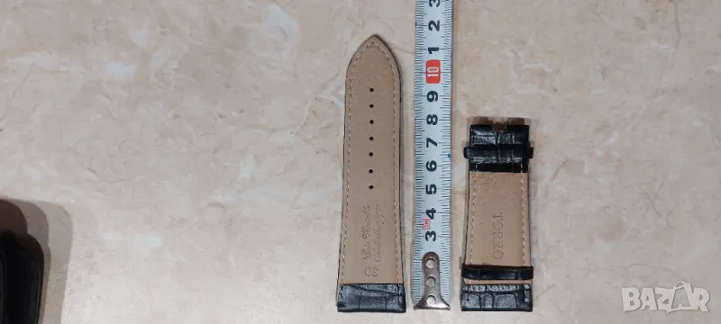 Кожена черна каишка за часовник , снимка 1