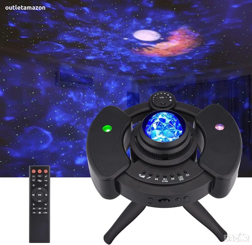 LED звезден проектор с Bluetooth високоговорител и дистанционно управление, снимка 1