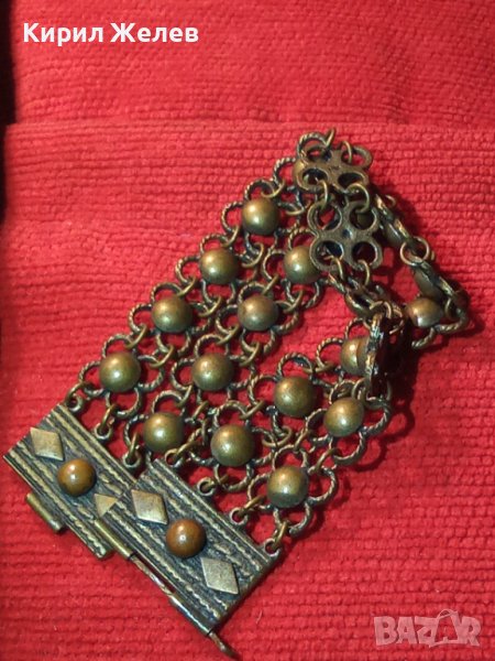 19 ВЕК ВЪЗРОЖДЕНСКА БРОНЗОВА ЕТНОГРАФСКА ГРИВНА РЪЧНА МАЙСТОРСКА СТАРА ИЗРАБОТКА НАКИТ УНИКАТ 27123, снимка 1