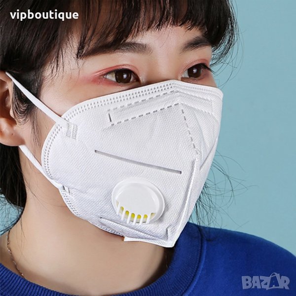 KN95/ FFP2 висококачествени предпазни маски с клапа за лице, снимка 1