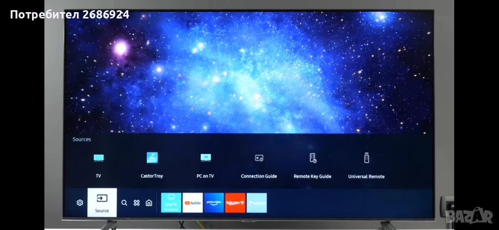 ПродавамТЕЛЕВИЗОР SAMSUNG UE50AU7172, 127 СМ, 3840X2160 UHD-4K, 50 INCH, LED, SMART TV, TIZEN, ЧЕРЕН, снимка 1